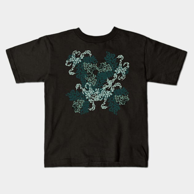 Mosaic floral pattern Kids T-Shirt by Mushcan